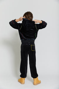Embroidered Velour Pants