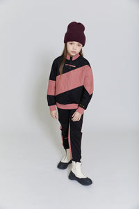 Pink and Black Horizontal Striped Top