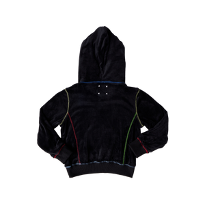 Embroidered Velour Hoodie