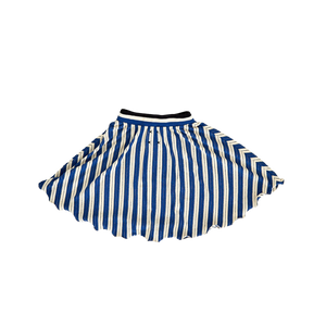 Blue & Ivory Striped Terry Skirt with Ruffled Edges