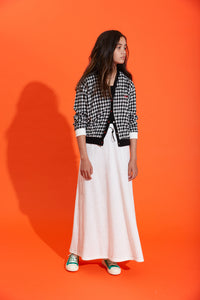 White Terry Skirt with Black Seams