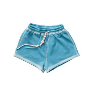 Teal Embossed Shorts