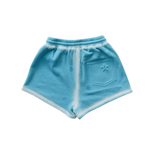 Teal Embossed Shorts