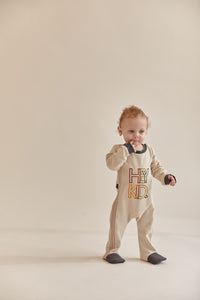 Ivory Onesie with Embroidered Stripes