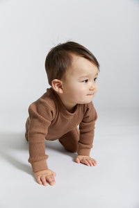 Tan Waffle Knit Onesie