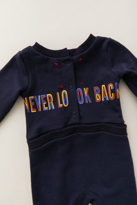 Dark Blue Onesie with Embroidered Paperclip Pocket