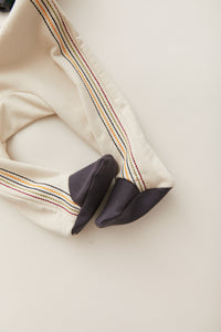 Ivory Onesie with Embroidered Stripes