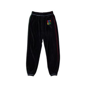 Embroidered Velour Pants