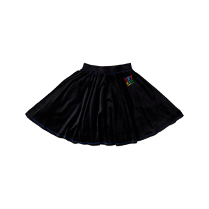 Embroidered Velour Skirt