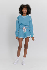 Teal Embossed Sweatshirt